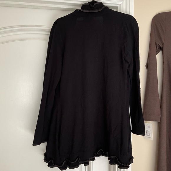 Black Ruffled Cardigan - Picture 2 of 3